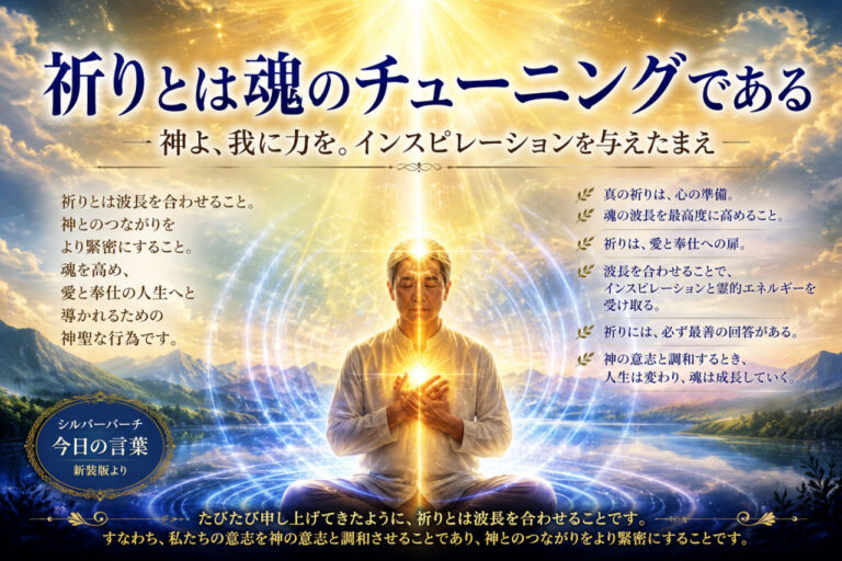 「祈りとは魂のチューニングである」神よ、我に力を。インスピレーションを与えたまえ