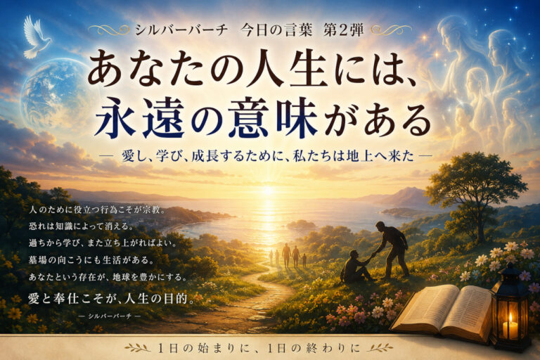 『あなたの人生には、永遠の意味がある』― 愛し、学び、成長するために、私たちは地上へ来た ―