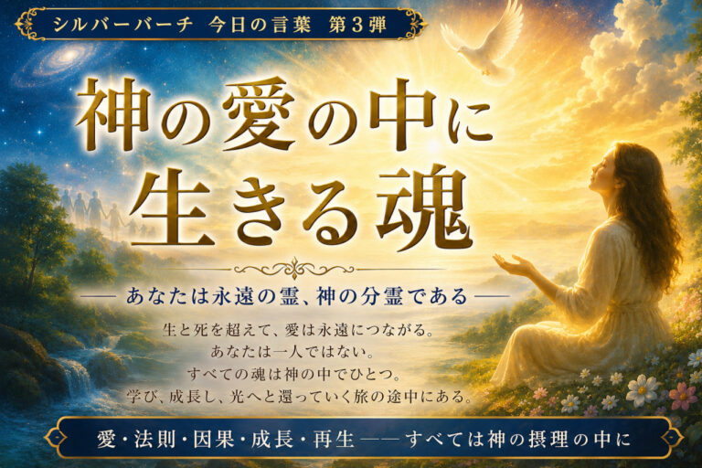 【神の愛の中に　生きる魂】―あなたは永遠に霊、神に分霊であるー